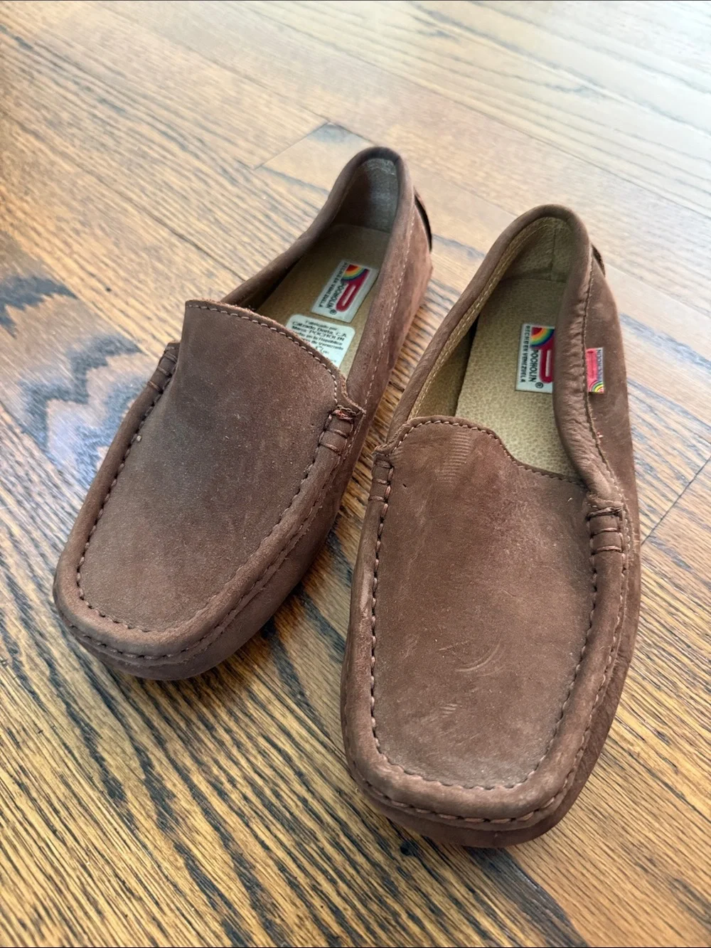 E Pocholin Kids 1 Suede Moccasin Loafers in Brown